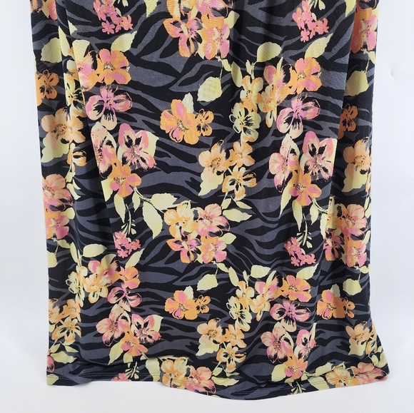 Torrid Grey Orange Hawaiian Floral Tube Top‎ Maxi Dress Size 1 - Picture 4 of 11